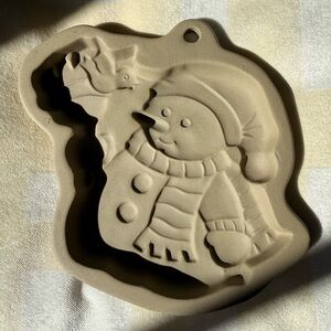 Snowman Stoneware cookie Mold  (similar toBrown  Bag Art Molds)
